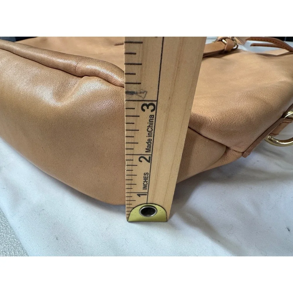 Brahmin Womens Delaney Tote Bag FLAWS Large Tan Charleston Leather Crossbody